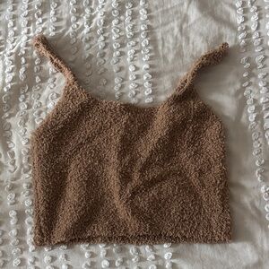 SKIMS Brown Textured Tank Top